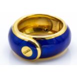 A Van Cleef & Arpels French 18ct gold and enamel ring