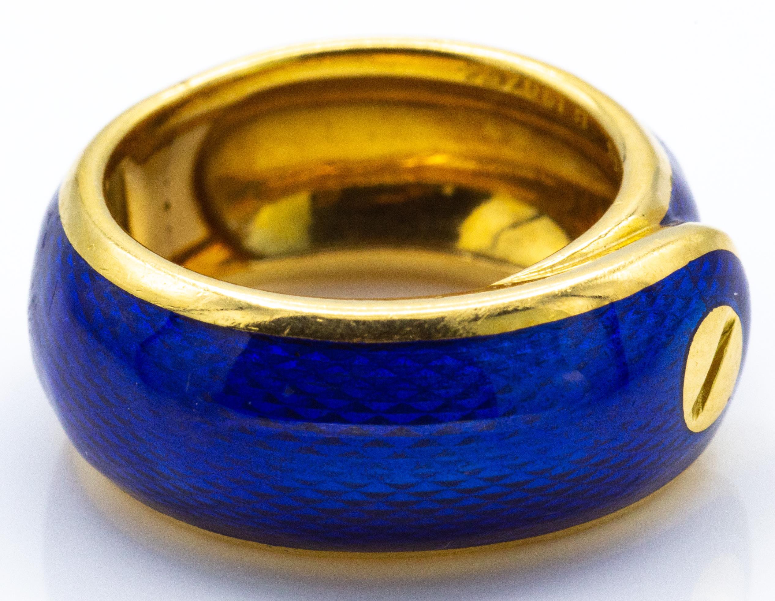 A Van Cleef & Arpels French 18ct gold and enamel ring - Image 2 of 5