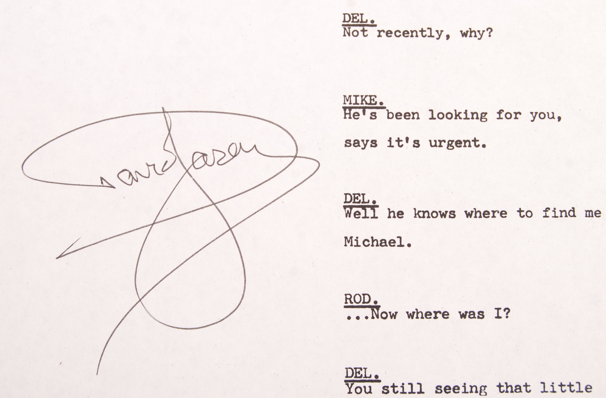 ONLY FOOLS & HORSES - DAVID JASON AUTOGRAPHED SCRIPT PAGE - Image 2 of 2