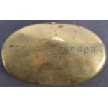 A LATE 19TH CENTURY VICTORIAN COAL MINERS BRASS TOBACCO TIN