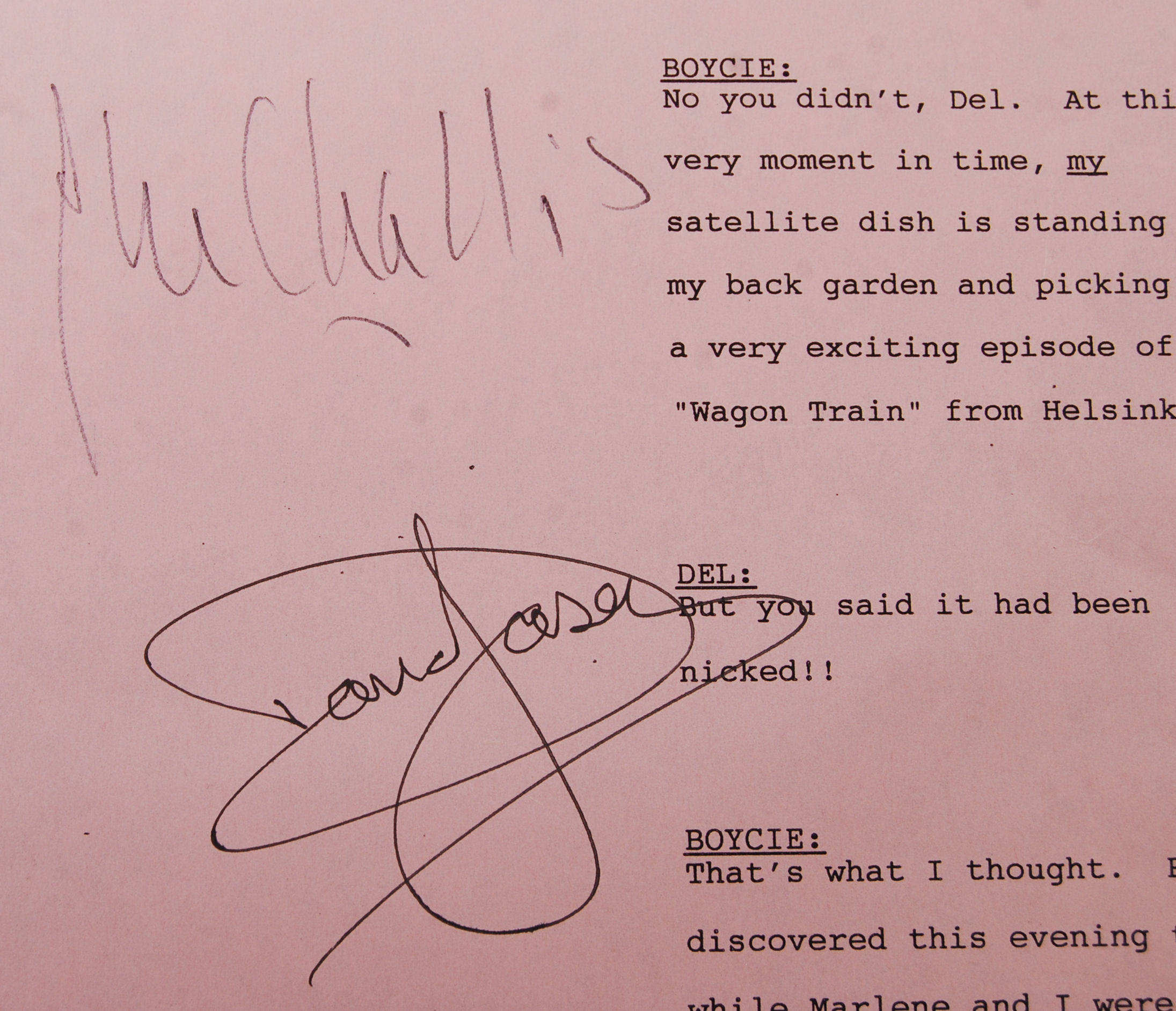 ONLY FOOLS & HORSES - ORIGINAL DUAL AUTOGRAPHED SCRIPT PAGE - Image 2 of 3