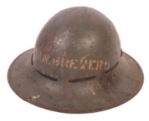 RARE WWII CIVIL DEFENCE HELMET ' MCEWANS BREWERY '