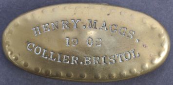 EARLY 20TH CENTURY BRASS TOBACCO TIN OF LOCAL INTEREST