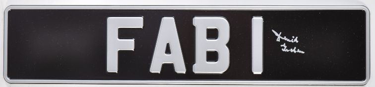 THUNDERBIRDS - FAB 1 - DAVID GRAHAM SIGNED NUMBERPLATE