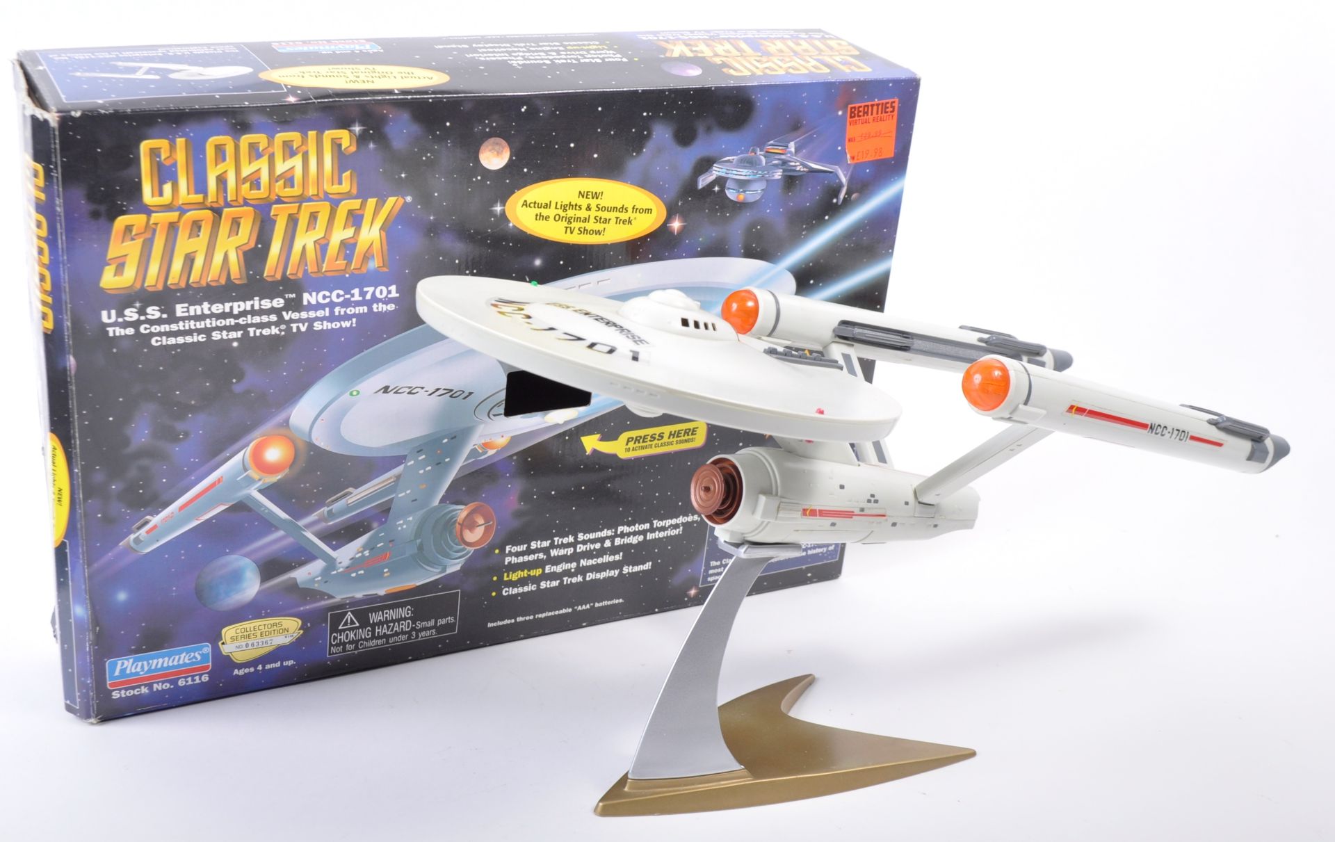 PLAYMATES STAR TREK USS ENTERPRISE CLASSIC SPACE SHIP