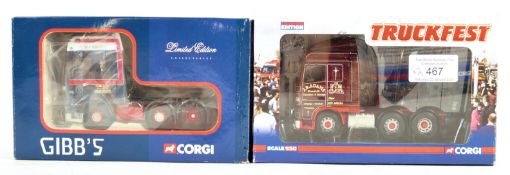 TWO CORGI 1/50 SCALE DIECAST MODEL TRUCK CABS