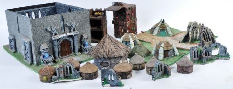 WARHAMMER FANTASY ORC VILLAGE AND EVIL TEMPLE DIORAMAS