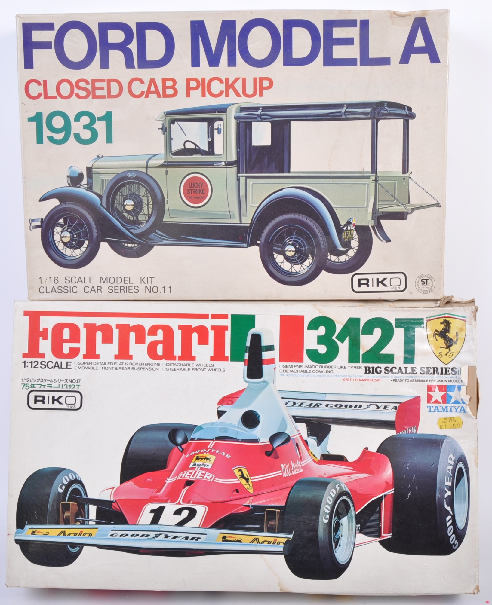 TWO PLASTIC SCALE MODEL KITS - FERRARI AND FORD MODEL A