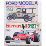 TWO PLASTIC SCALE MODEL KITS - FERRARI AND FORD MODEL A