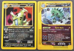 TWO ORIGINAL POKEMON TYRANITAR HOLOGRAPHIC CARDS