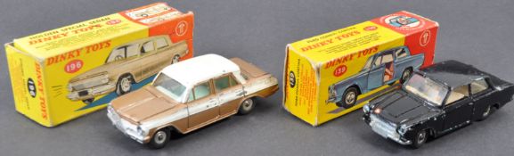 TWO ORIGINAL VINTAGE DINKY TOYS REPAINTED DIECAST MODEL CARS