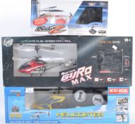 COLLECTION OF X3 ASSORTED RADIO CONTROLLED MODEL HELICOPTERS