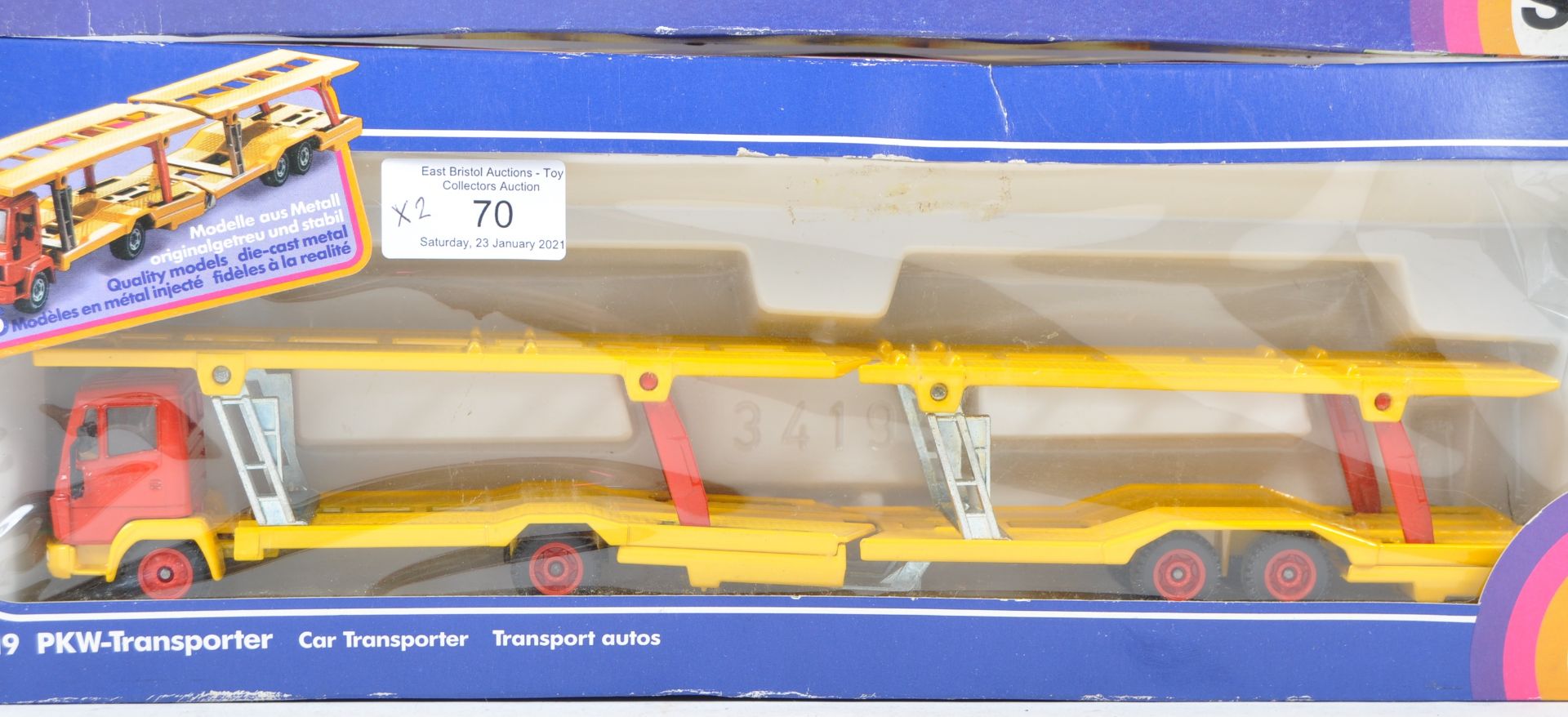 TWO ORIGINAL VINTAGE SIKU DIECAST CAR TRANSPORTER SETS - Image 2 of 5