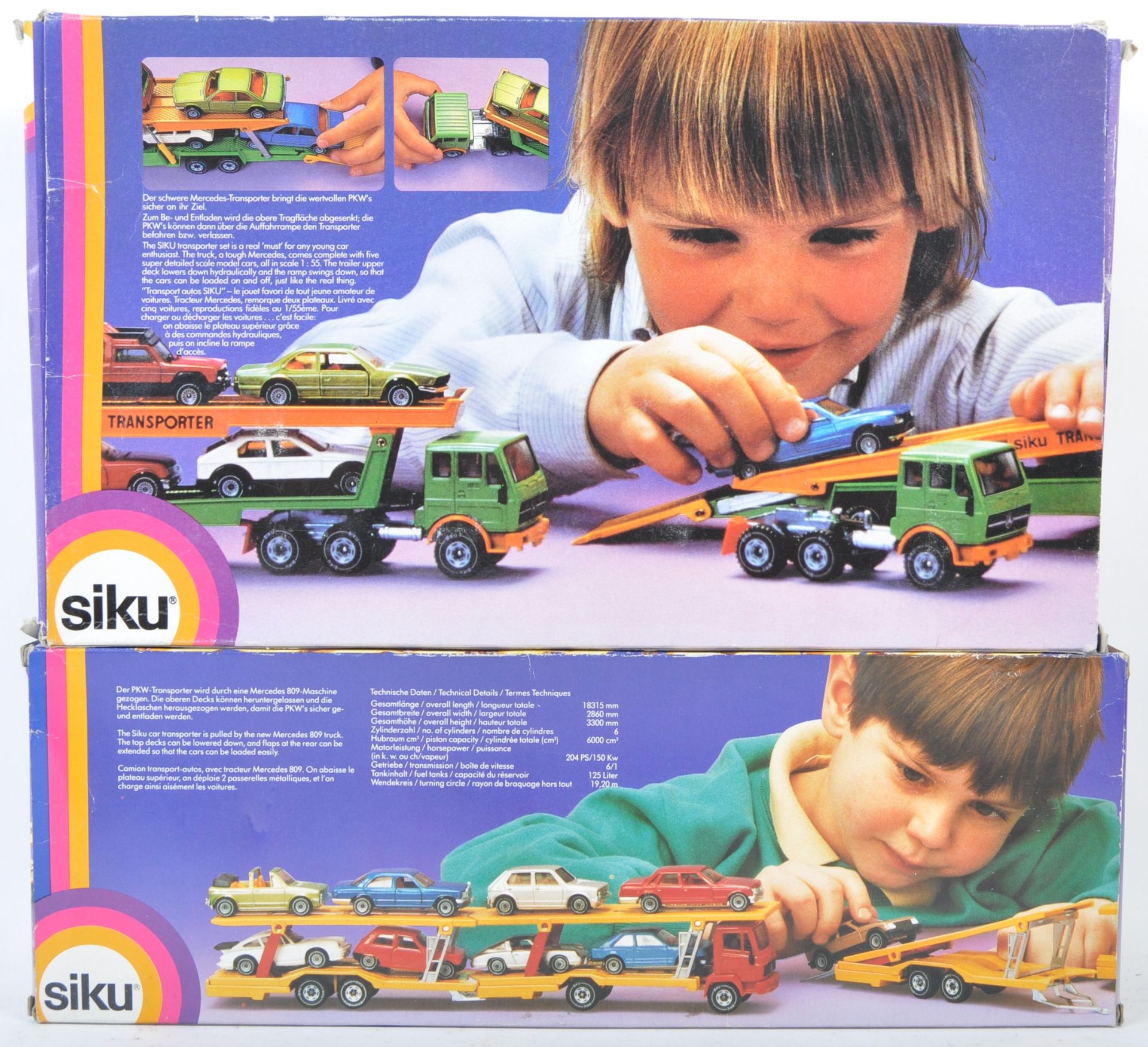 TWO ORIGINAL VINTAGE SIKU DIECAST CAR TRANSPORTER SETS - Image 5 of 5