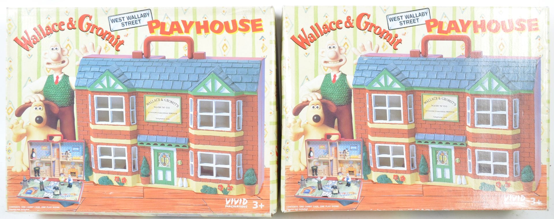 TWO VINTAGE WALLACE & GROMIT WEST WALLABY STREET PLAYHOUSES