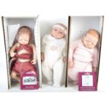 COLLECTION OF X3 ASHTON-DRAKE ' NEWBORN ' BABY DOLLS