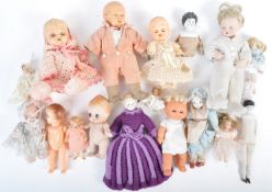 LARGE COLLECTION OF ASSORTED PORCELAIN AND CELLULOID DOLLS