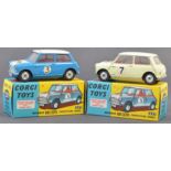 TWO ORIGINAL CORGI TOYS BOXED DIECAST MODEL MORRIS MINI COOPERS