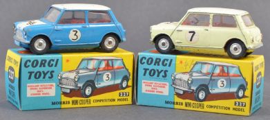 TWO ORIGINAL CORGI TOYS BOXED DIECAST MODEL MORRIS MINI COOPERS