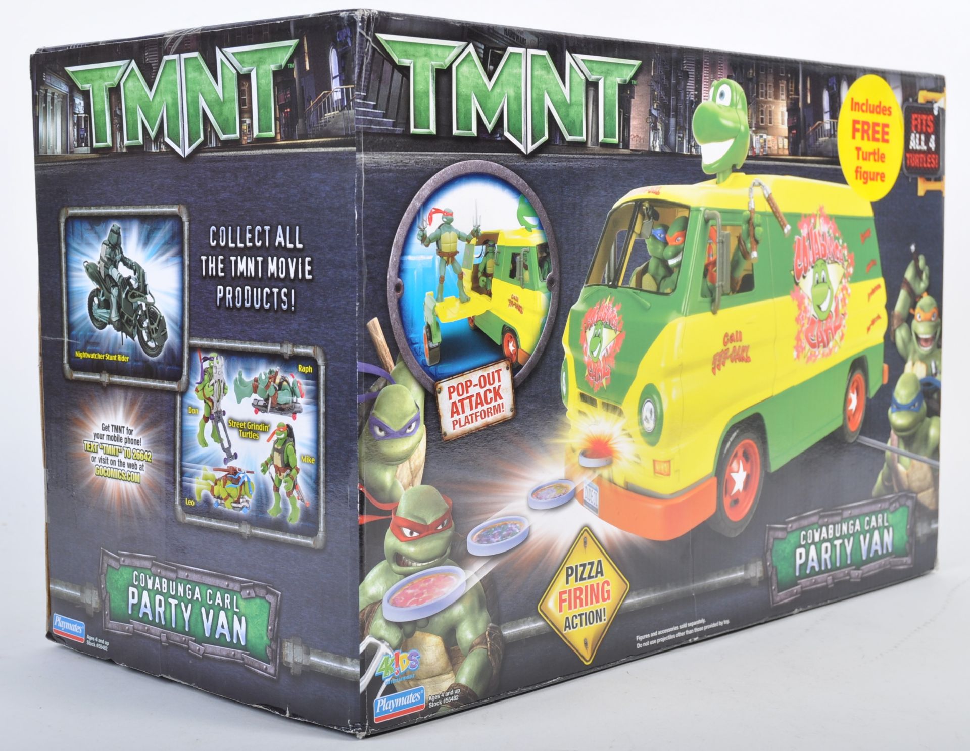 PLAYMATES FACTORY SEALED TMNT COWABUNGA CARL PARTY BUS - Image 2 of 9