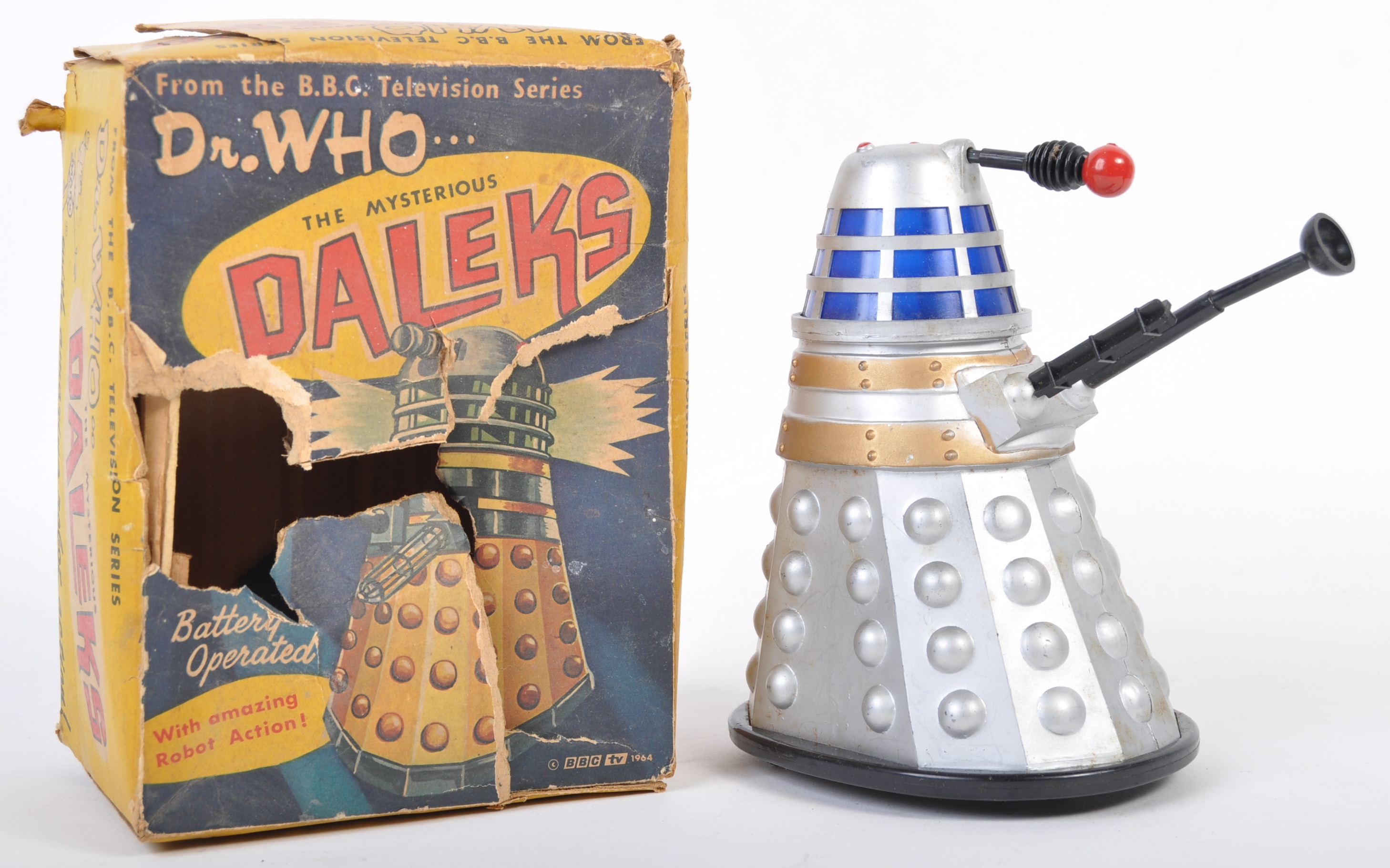 MARX TOYS BBC DOCTOR WHO BOXED DALEK BATTERY OPERATED TOY