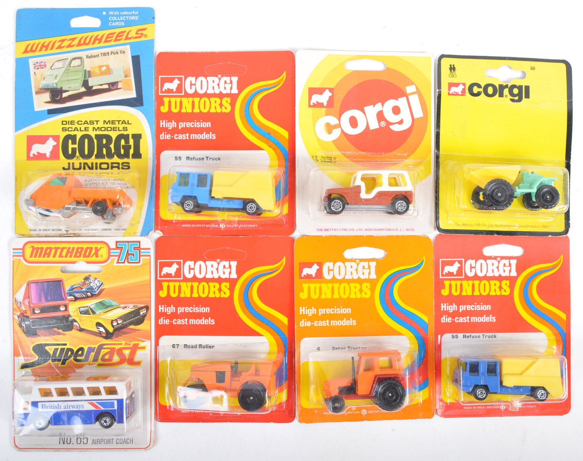 COLLECTION OF CORGI JUNIORS AND MATCHBOX CARDED DIECAST