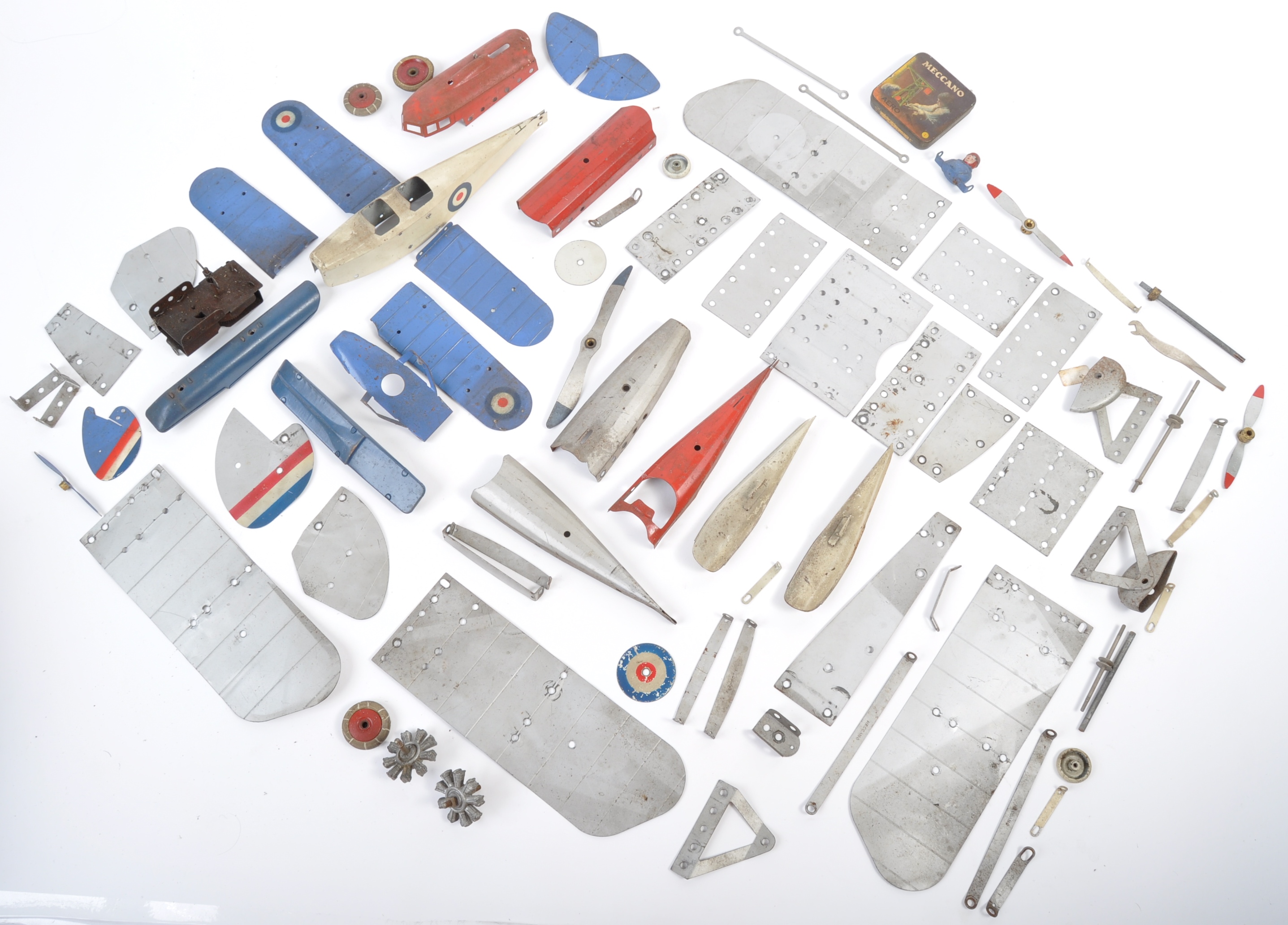 A collection of original 1930's Meccano made Aeroplane Constructor set