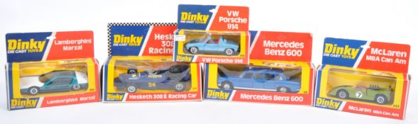 COLLECTION OF X5 VINTAGE DINKY TOYS DIECAST MODEL CARS