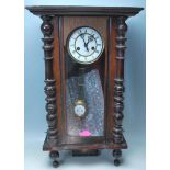 19TH CENTURY VICTORIAN GUSTAV BECKER WALNUT VIENNA REGULAR WALL CLOCK