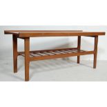 1970’S TEAK WOOD COFFEE TABLE WITH MAGAZINE RACK UNDERNEATH