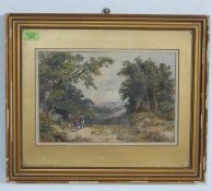 20TH CENTURY WATER COLOUR PAINTING DEPICTING A COUNTRYSIDE LANDSCAPE