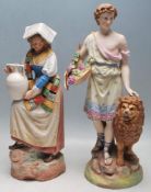 TWO ANTIQUE BISQUE NEO CLASSICAL FIGURINES