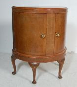 1950’S WALNUT DEMI LUNE HALL CABINET / DRINKS CABINET