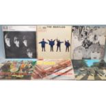 THE BEATLES A GROUP OF SEVEN VINYL RECORD ALBUMS