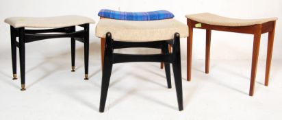 FOUR VINTAGE 20TH CENTURY DRESSING TABLE STOOLS