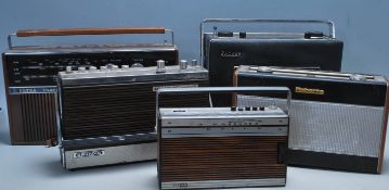 SIX VINTAGE RETRO 20TH CENTURY PORTABLE RADIOS