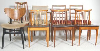 SELECTION OF EIGHT VINTAGE RETRO 20TH CENTURY DINING CHAIRS