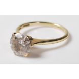 14CT GOLD AND CZ SOLITAIRE RING