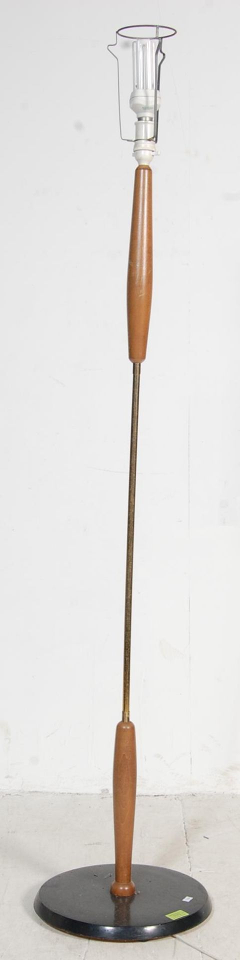 1960’S BRASS AND TEAK WOOD STANDARD FLOOR LAMP