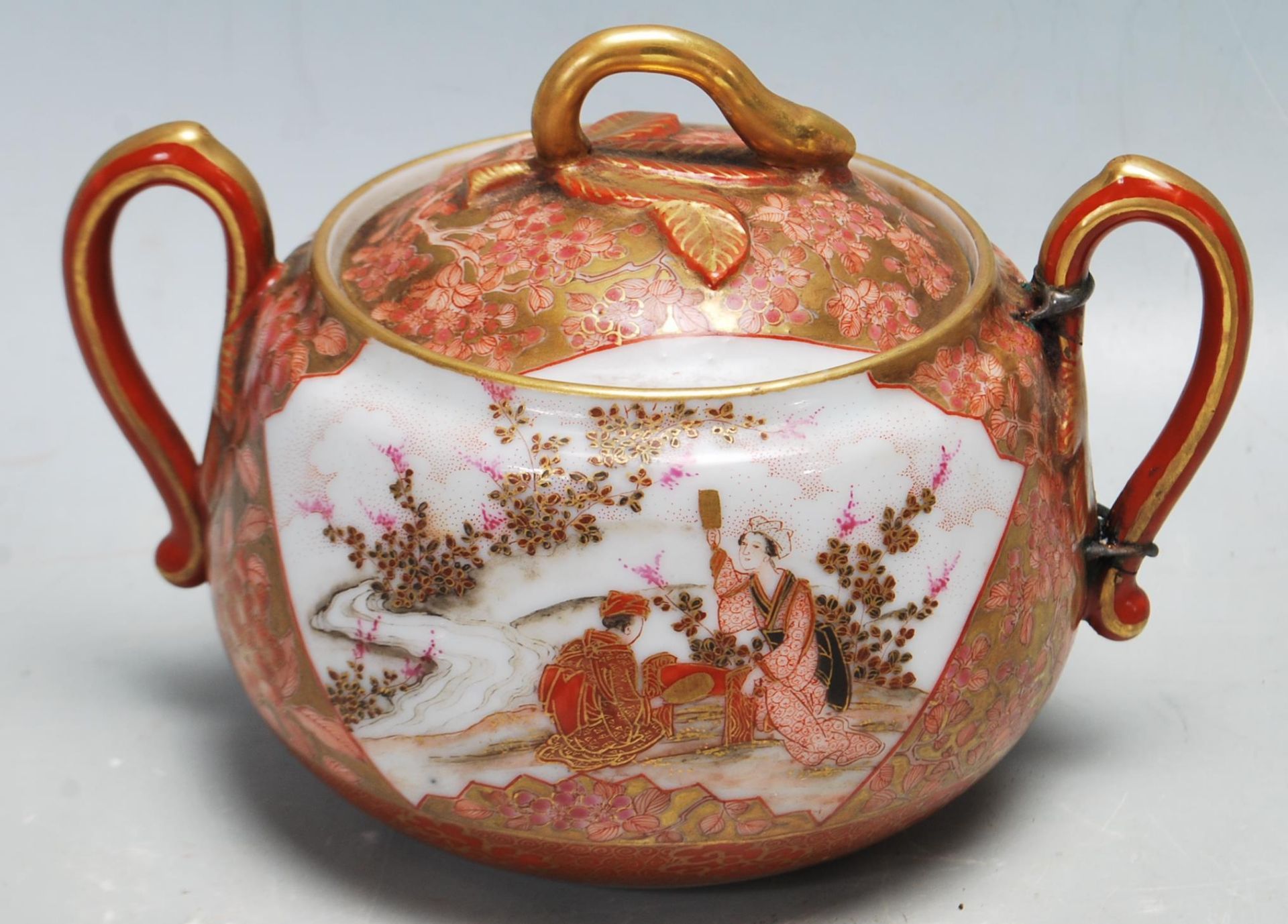 19TH CENTURY JAPANESE MEIJI PERIOD TEA SET FOR TWO - Image 9 of 12