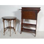 EDWARDIAN MAHOGANY CIRCULAR OCCASIONAL TABLE AND A LATE 20TH CENTURY STUDENT BUREAU