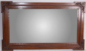 EARLY 20TH CENTURY 1920S LARGE OAK MIRROR