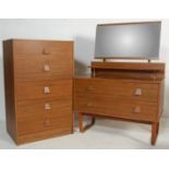 A VINTAGE RETRO 20TH CENTURY TEAK WOOD VENEER BEDROOM SUITE