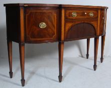 19TH CENTURY GEORGIAN MAHOGANY AND INLAID SERPENTINE FRONT SIDEBOARD