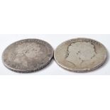 TWO GEORGE III SILVER CROWN COINS