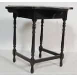 19TH CENTURY VICTORIAN EBONISED MAHOGANY OCCASIONAL TABLE / GAMES TABLE