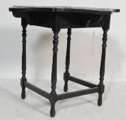 19TH CENTURY VICTORIAN EBONISED MAHOGANY OCCASIONAL TABLE / GAMES TABLE