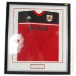 FOOTBALL - BRISTOL CITY SQUAD AUTOGRAPHED ADIDAS FRAMED SHIRT