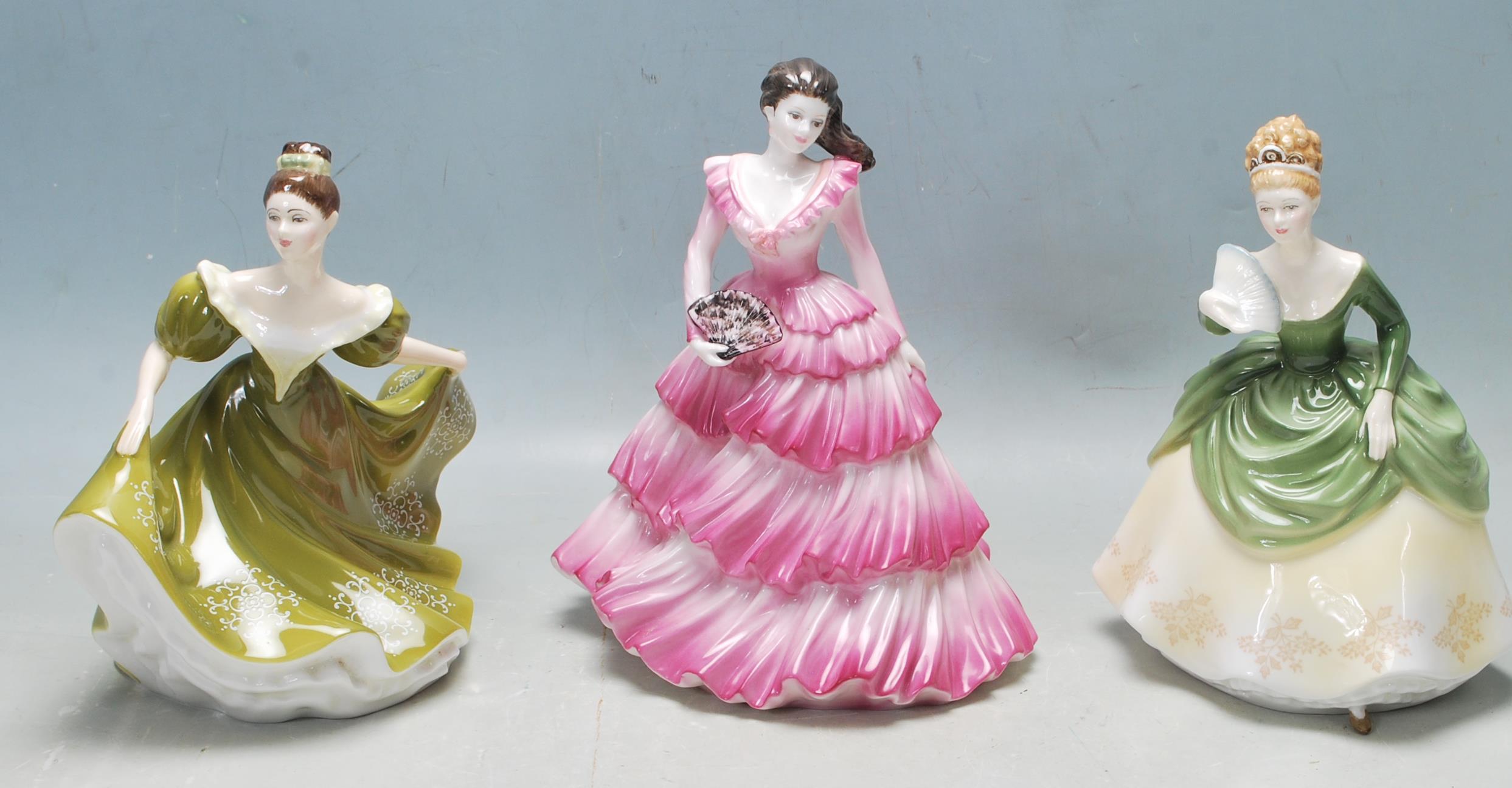 LATE 20TH CENTURY BONE CHINA COALPORT AND ROYAL DOULTON FIGURINES