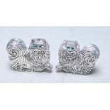 SILVER PLATED NOVELTY CAT CONDIMENTS